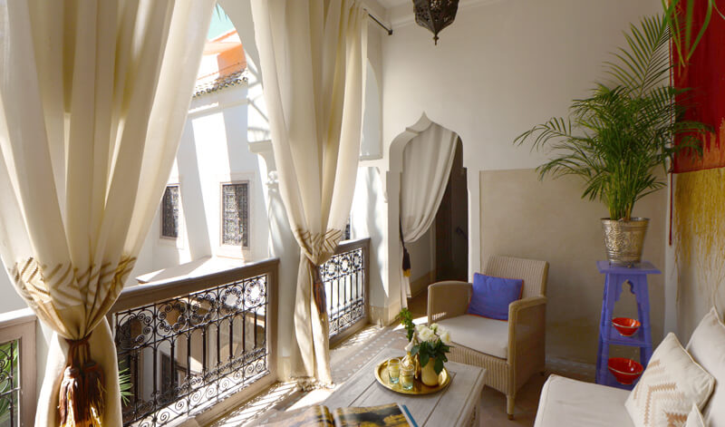 detail of the Fez suite riad Dar Housnia in Marrakech